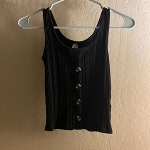 XS black button up tank top!